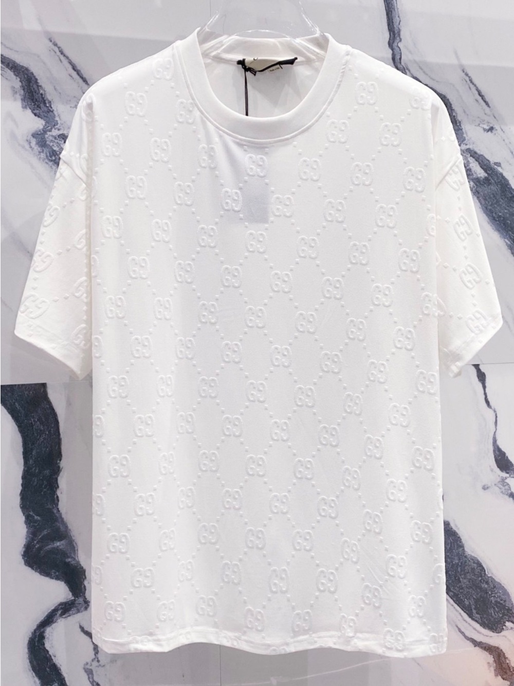 Gucci White Embossed GG Crewneck Sweatshirt new with Tag size L